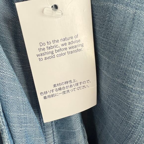 Lands' End Blue Chambray Pants High-Rise Elastic Waistband Wide-Leg Size 18P NEW - Picture 11 of 11